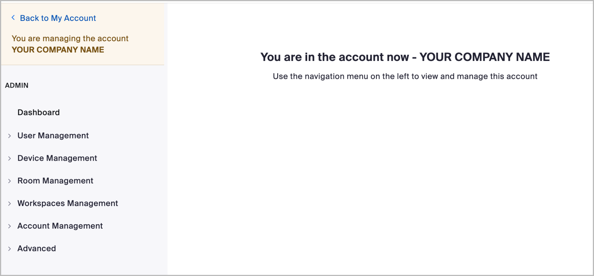 What delegated administrators see after authenticating into the third-party's account
